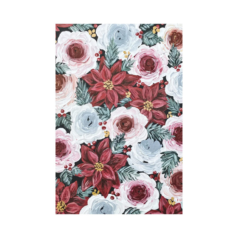 Poinsettia Florals by Katie Bryant - Wrapped Canvas Gallery-Wrapped Canvas Giclée, 20.32 cm H x 30.48 cm W