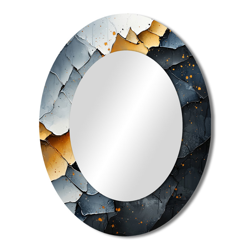 Miroir mural ovale doré, 43 po x 33 po
