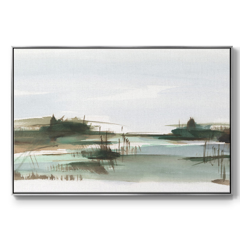 Marsh Reeds III, reproduction d'art sur toile, H 25 po x l 37 po x P 2 po, Argent