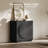 Buffet Cabinet Circle Symmetrical Doors W/ Adjustable Shelf, Espresso Black-620428042
