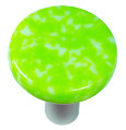 Poignée champignon en granit de 1,5 po de diamètre, Vert printemps / blanc, Noir