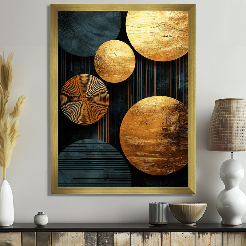 Shivdas - Abstract Wall Art Prints, H 20 po x l 12 po, Reproduction encadrée sans passe-partout, Doré