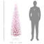6Ft Snow Flocked Artificial Slim Pencil Christmas Tree With Realistic Branches And Plastic Base Stand