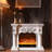 White Solid Wood Freestanding Fireplace
