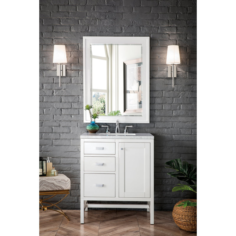 Addison 30'' W Vanity, Charcoal Soapstone, Glossy White, 8" Widespread