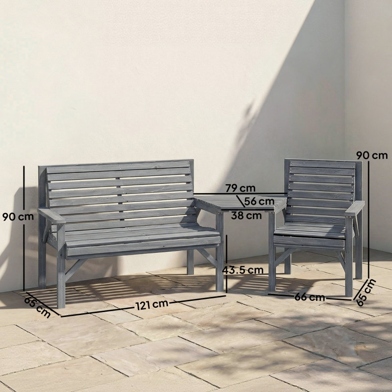 Outdoor Bench, Grey