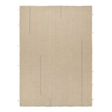 Rug & Kilim’S Oversized Kilim In Beige Textural Stripes And Blue Accents
