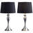 Set Of 2 25.5" Steel Table Lamp W/ Linen Shade-109897286-109897284