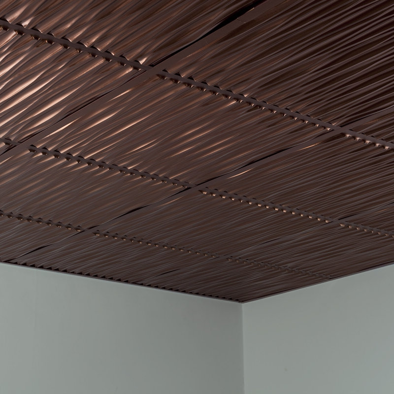 Panneau de plafond décoratif en vinyle FASÄDE Dunes 2 pi x 2 pi, Bronze huilé