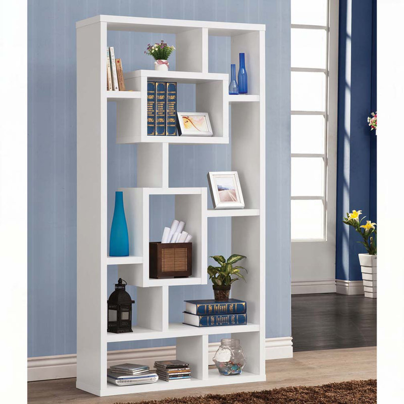 Bibliothèque rectangulaire à 10 tablettes, Blanc