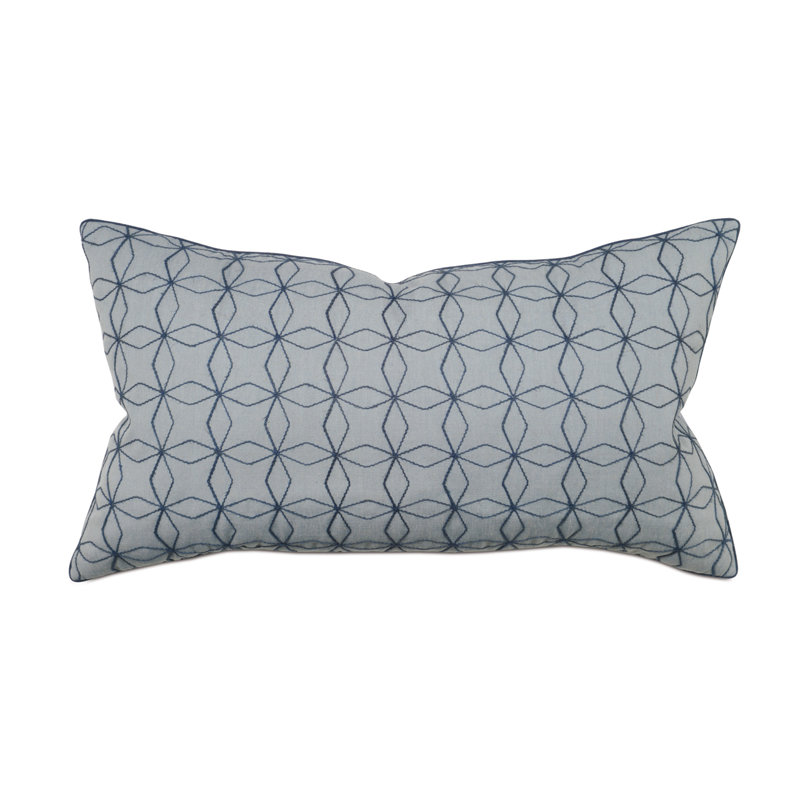 Laurel Polyester Geometric Sham Set, King, Denim