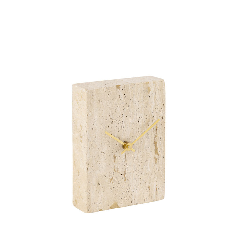 Light Travertine Marble Rectangular Table Clock