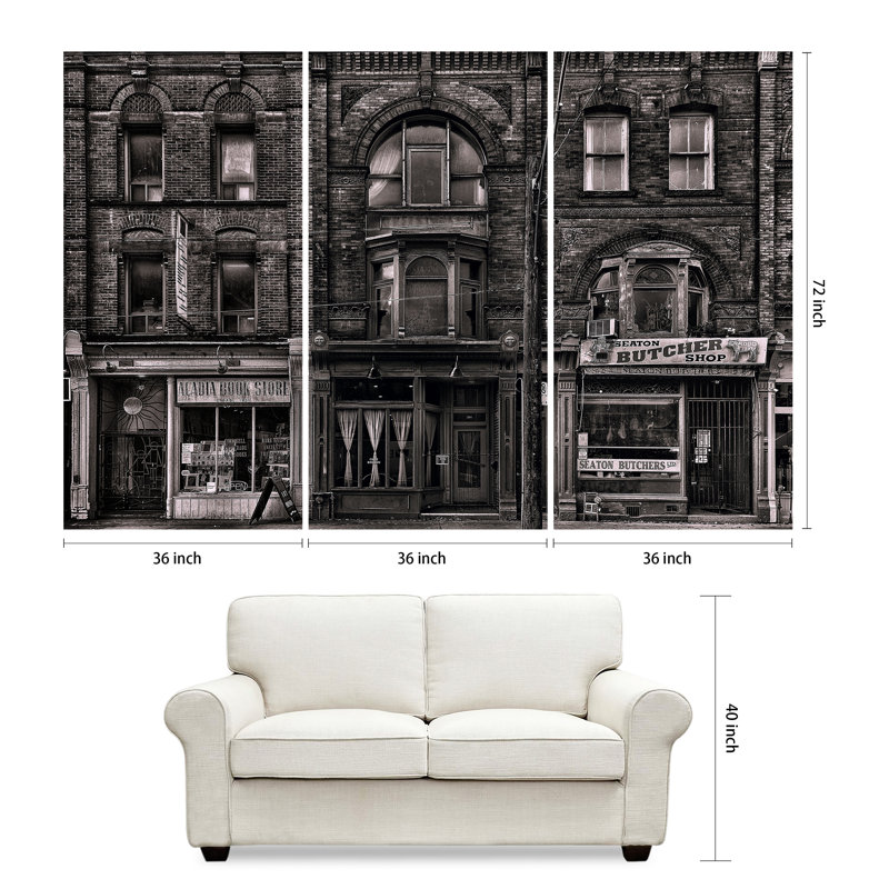 Vetro De Arte en verre trempé «Historic Brownstone Trio», 3 pièces