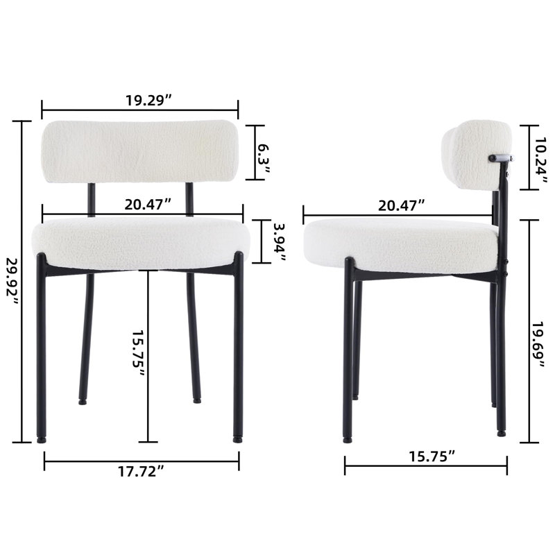 Aulene Upholstered Modern Dining Chair, Beige, Set Of 4