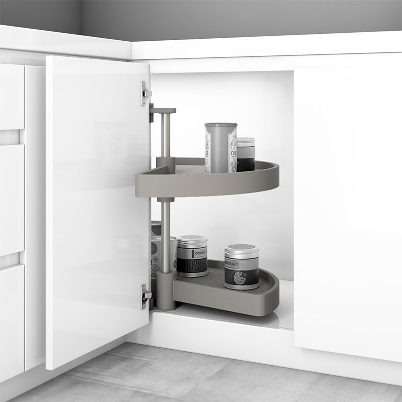 Nase Plastic Lazy Susan Organiser, Grey