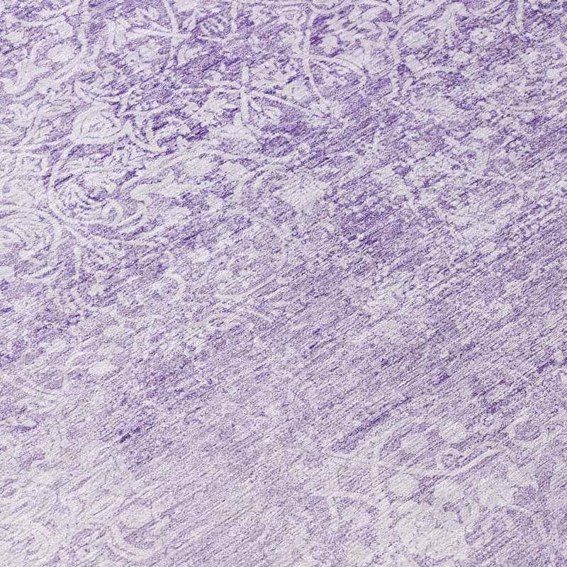 Tapis lilas Xhevrie intérieur / extérieur lavable à la machine, Rectangle 5 pi x 7 pi 6 po