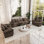 Ensemble de canapé modulaire rembourré 3 pièces, ensemble de canapé surdimensionné avec canapé et fauteuils