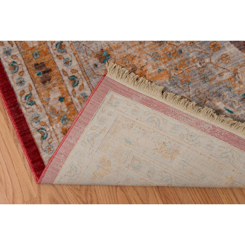 Tapis grenat / beige Efaz, Rectangle 5 pi 3 po x 7 pi 6 po