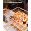 Bakery Display Case, 2-Tier Commercial Countertop Pastry Display Case, Clear Acrylic Bread Box for Kitchen, Party Cake Cabinet with Magnetic Rear Door for Cookie Dessert Donut, 20.7"x15.7"x12"