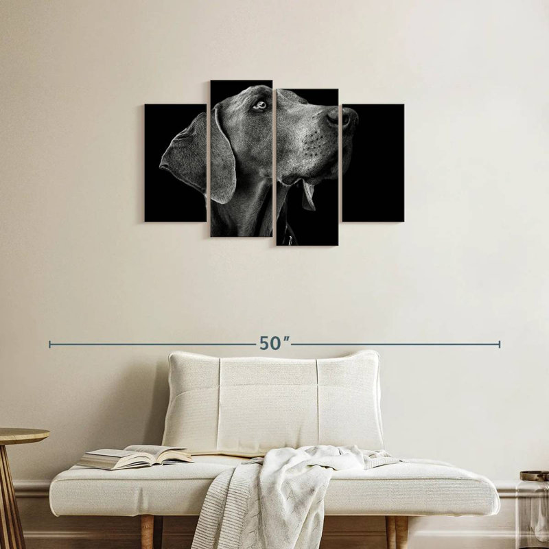 Brampt chien monochrome, H 22 po x l 36 po