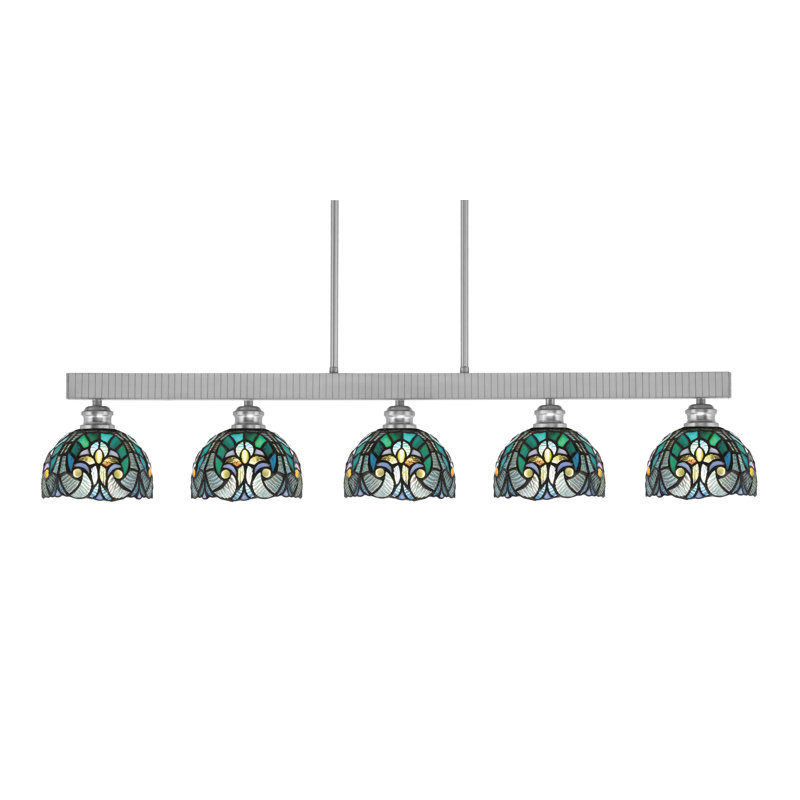 Edge 5 Light Bar With 7" Glass, Brushed Nickel