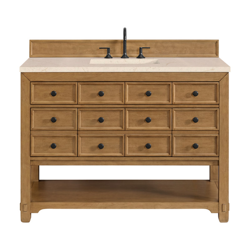 Malibu 48'' W Single Vanity, Ethereal Noctis, 8" Widespread, Amber Birch