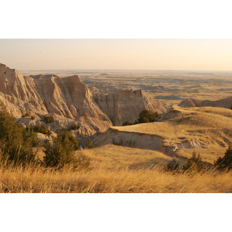Ahriya Badlands, paysage dans la lumière du matin sur toile par Willard, photographie, H 8 po x l 12 po x P 1,25 po