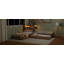 Lit simple en L avec lit gigogne et tiroir en forme de L, lit plateforme en coin bas 3-en-1 avec bureau intégré et éclairage à DEL-217569761