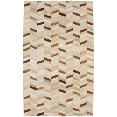 Tapis brun moderne en similicuir 4X6