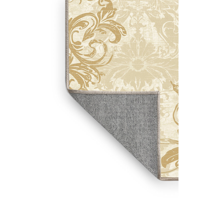 Tapis beige classique lavable à la machine Osnas Oboe, 2 x 5