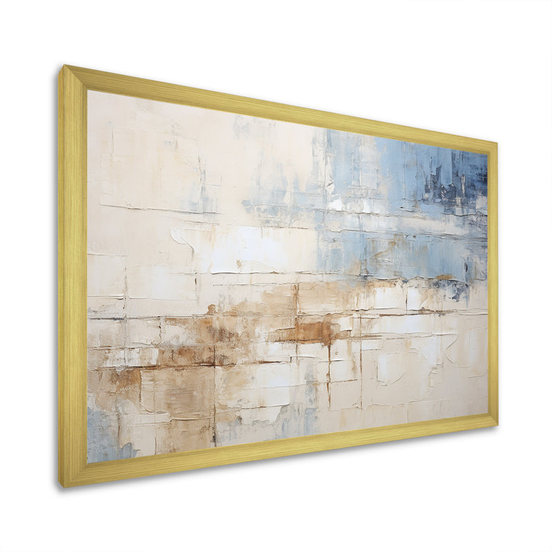Plourde - Coastal Minimalisme, reproduction d'art sur toile encadrée, Cadre doré simple, H 16 po x l 32 po x P 1 po