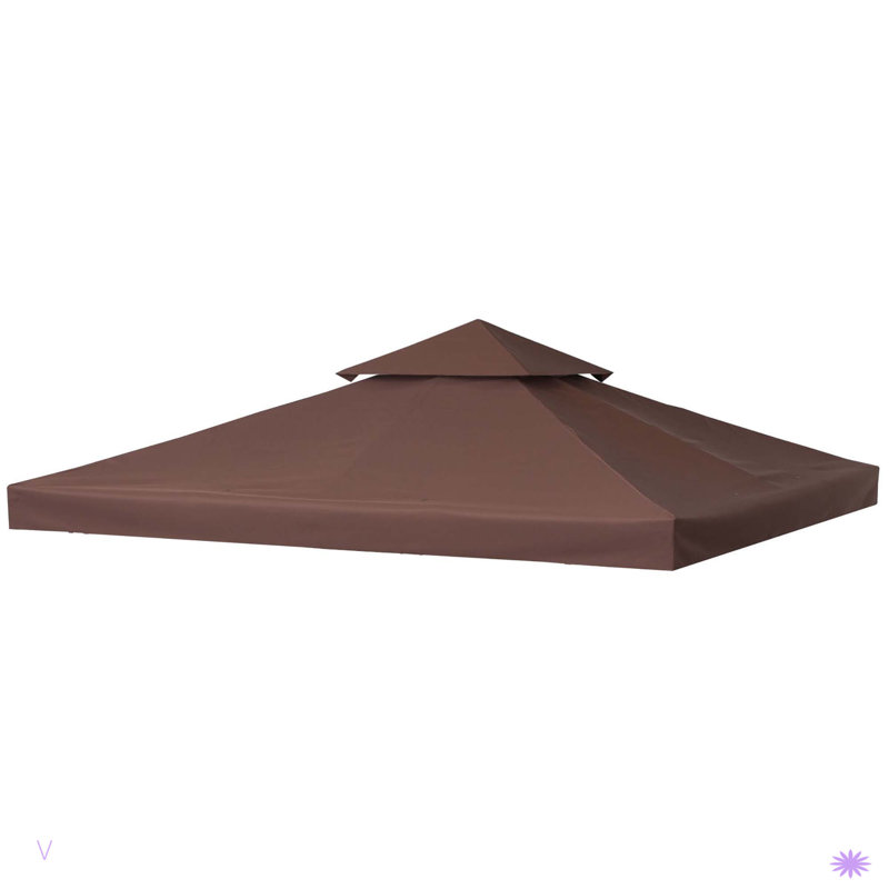 Gazebo Replacement Canopy, 2-Tier Top UV Cover For 9.84' X 9.84' Outdoor Gazebo Models 01-0153 & 100100-076(TOP ONLY), Brown