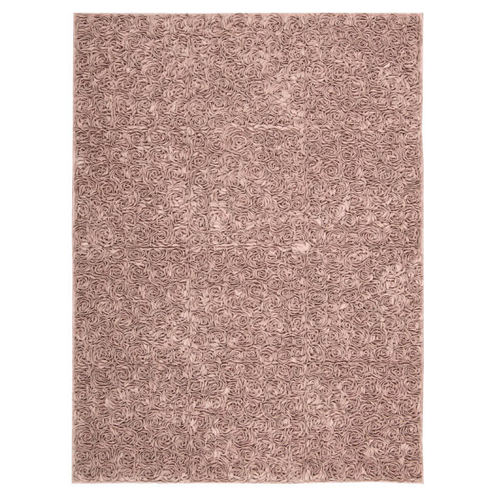Geomar Hand-Knotted Wool Pink Area Rug, Rectangle 5'6" x 7'5"