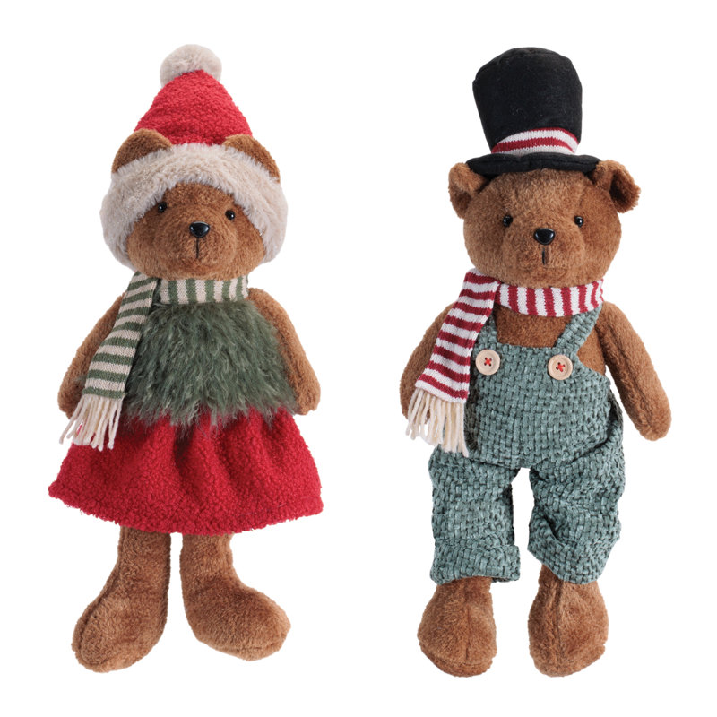Figurines de Noël en peluche des Fêtes (ensemble de 2)