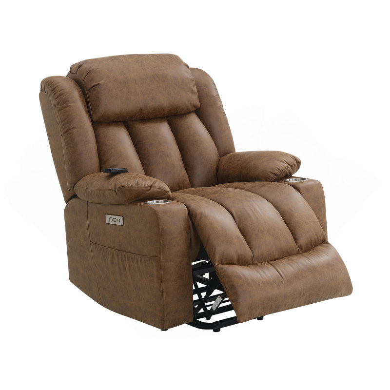Fauteuil inclinable électrique avec massage et chauffage Brown