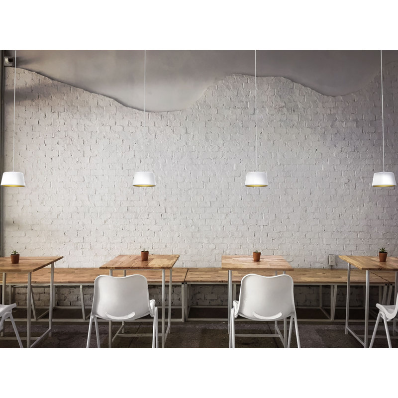 Pillbox 1 - Light Single Empire Pendant, White/Gold, White, No