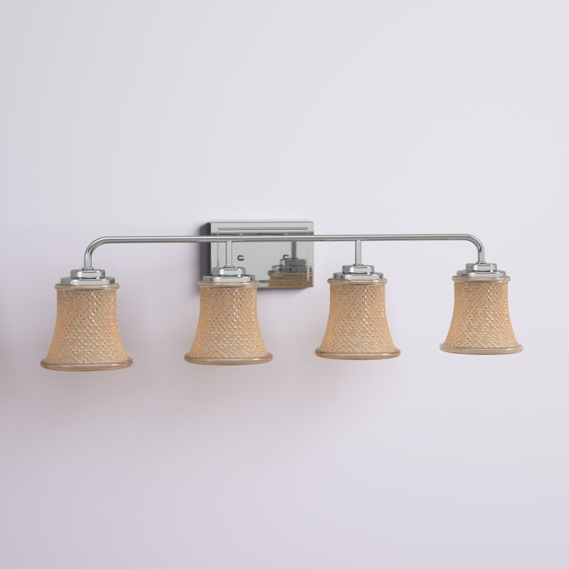 Éclairage pour salle de bain 4 lumières à intensité variable Aline, Chrome