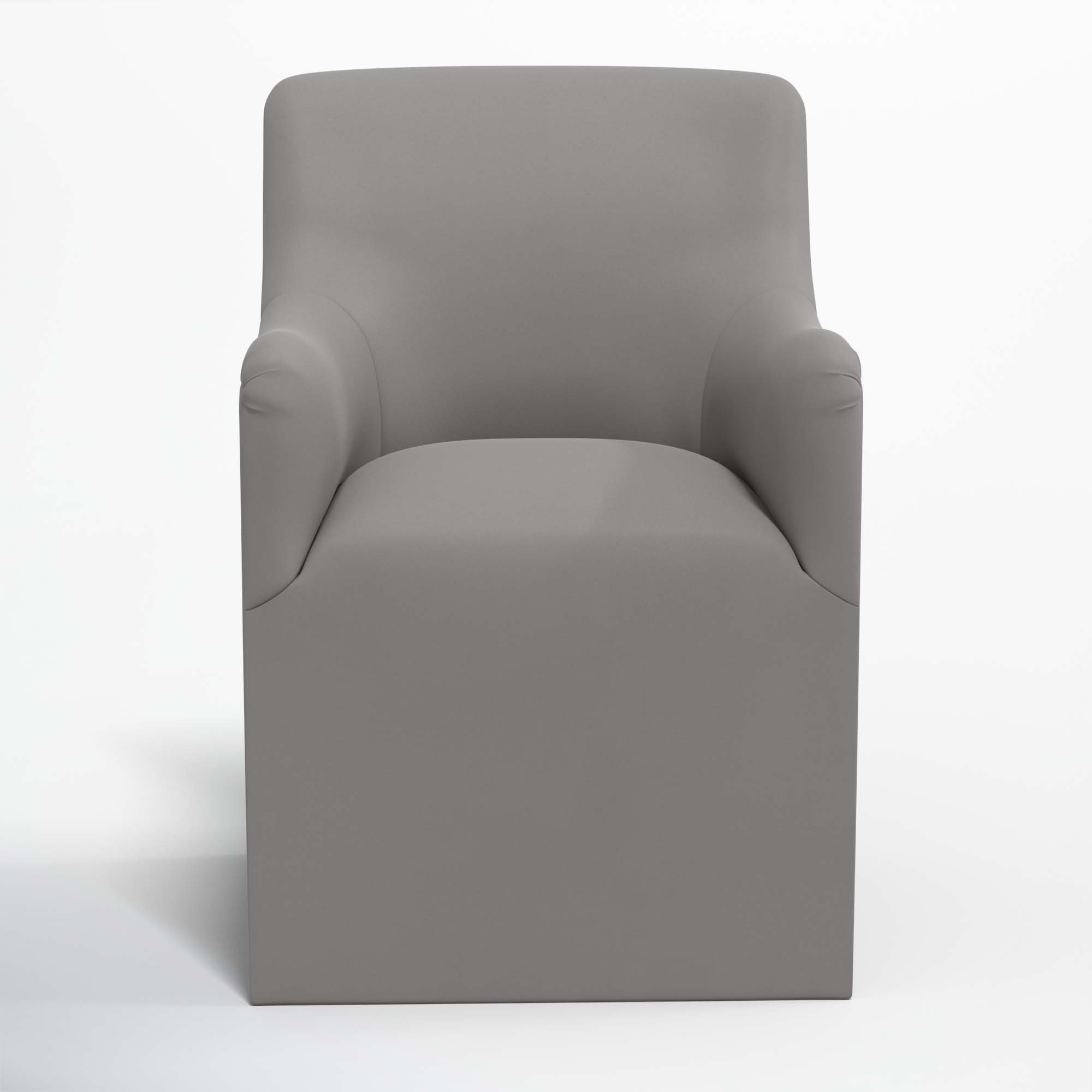 Howth Upholstered Back Arm Chair, Classic Otter Performance Velvet
