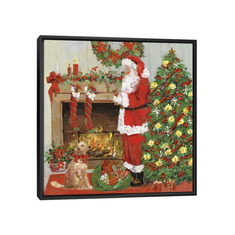 «Santa's Helper», reproduction d'art sur toile encadrée, H 26 po x l 26 po, Noir, Reproduction encadrée sans passe-partout