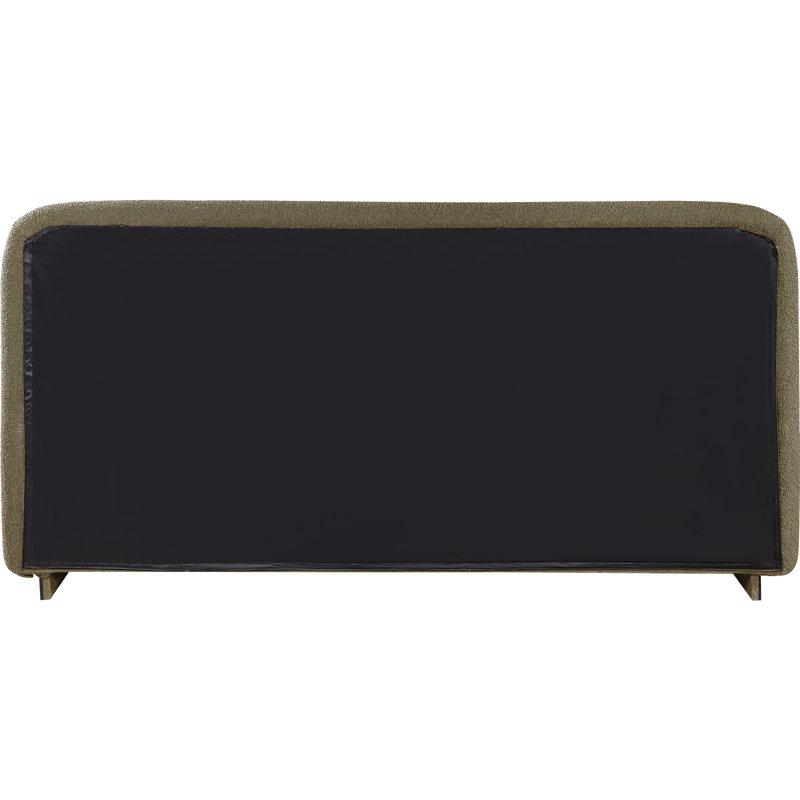Rigby Upholstered Platform Bed, King, Black Boucle Fabric