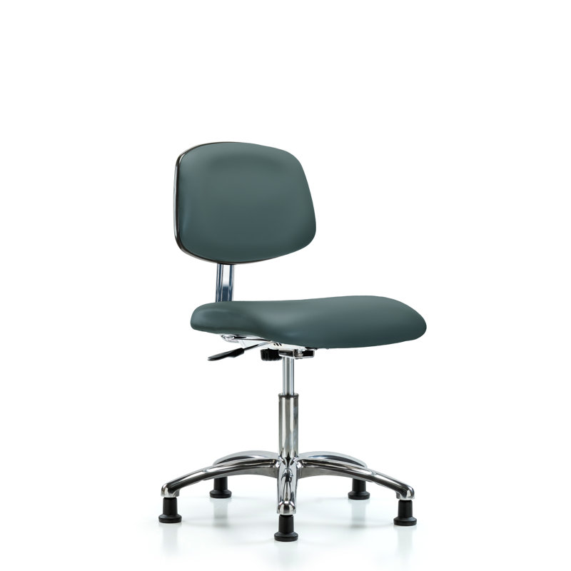 Vanesa Vinyl Task Chair, Colonial Blue, Glides