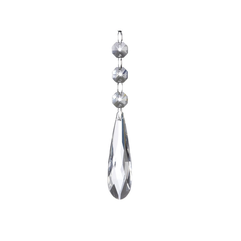 Accessoire d’ornement en verre suspendu, H 5 po x l 1 po x P 1 po