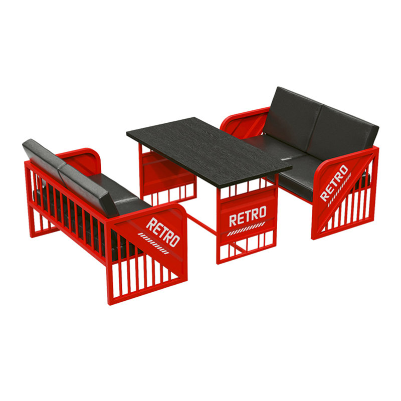 Mobilier modulaire de style industriel, Rouge