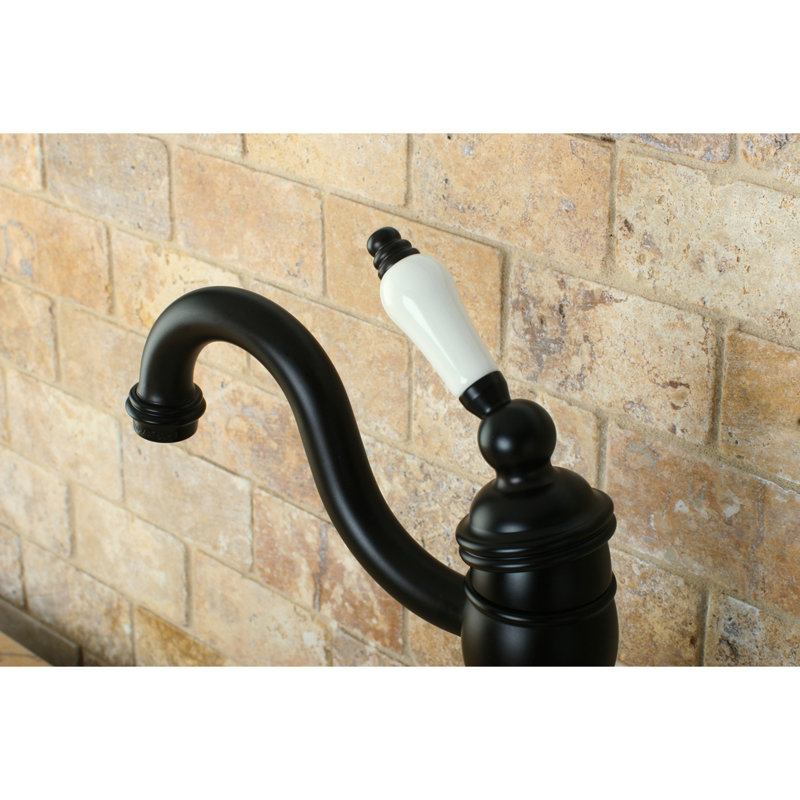 Kingston Brass Heritage Single-Handle 1-Hole Deck Mount Vessel Faucet, Oil Rubbed Bronze
