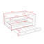 Lit de jour double en bois avec DEL, USB, tablettes de rangement et lit gigogne simple-1622633996