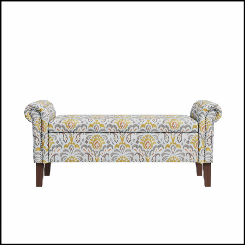 Repose-pieds avec rangement Conrad, Yellow Floral
