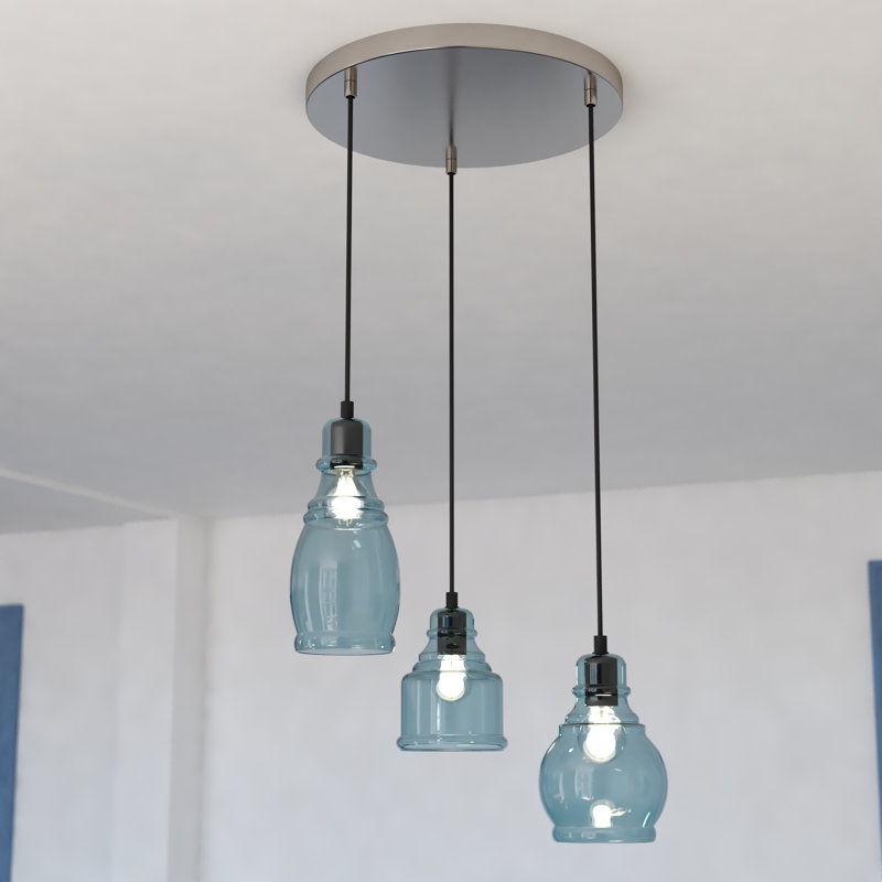 Denzel 3 - Light Cluster Pendant, Satin Nickel