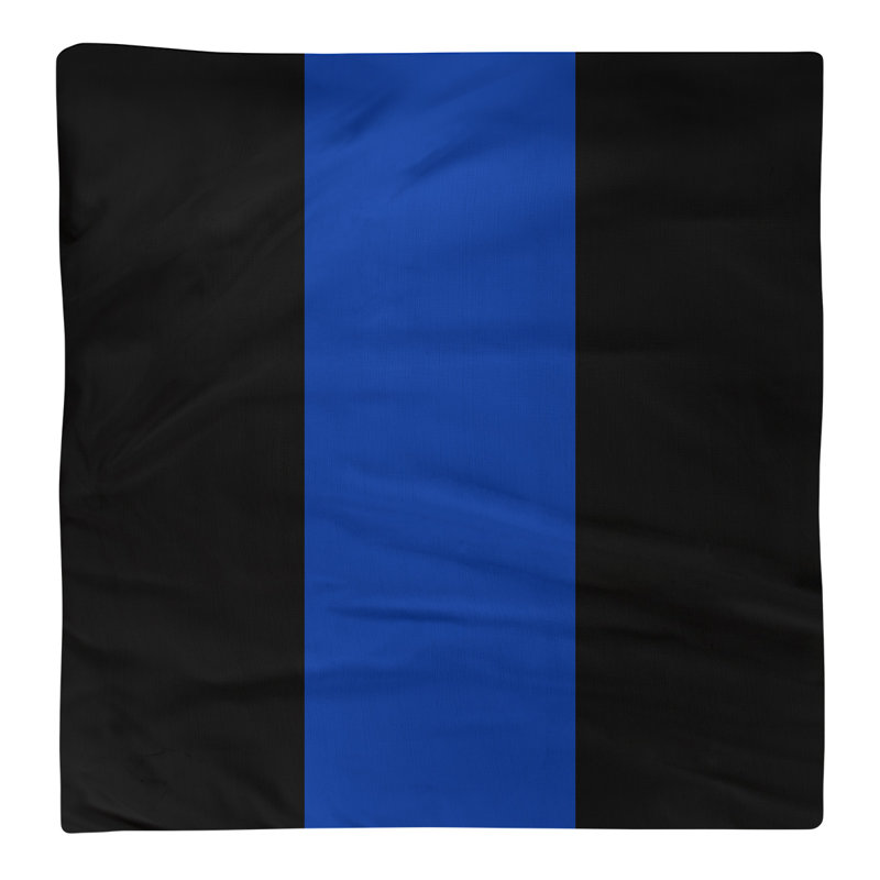 Serviette washington, H 22" x l 22" x P 0,25", Black/Blue/Black, Sergé de coton