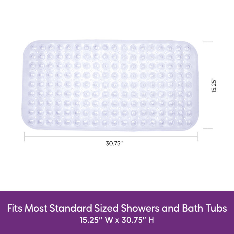 Wayfair Basics® Brunk Rectangle Vinyl Non-Slip Shower and Bath Mat