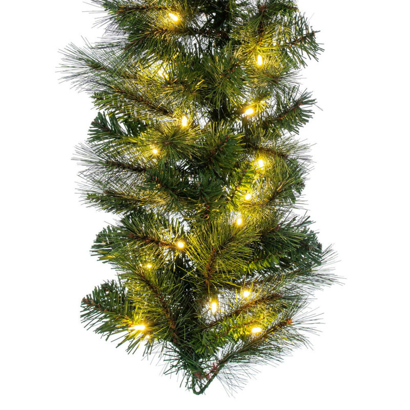 Vickerman 9' x 14" Brighton Pine Artificial Garland with 100 Warm White LED Mini Lights